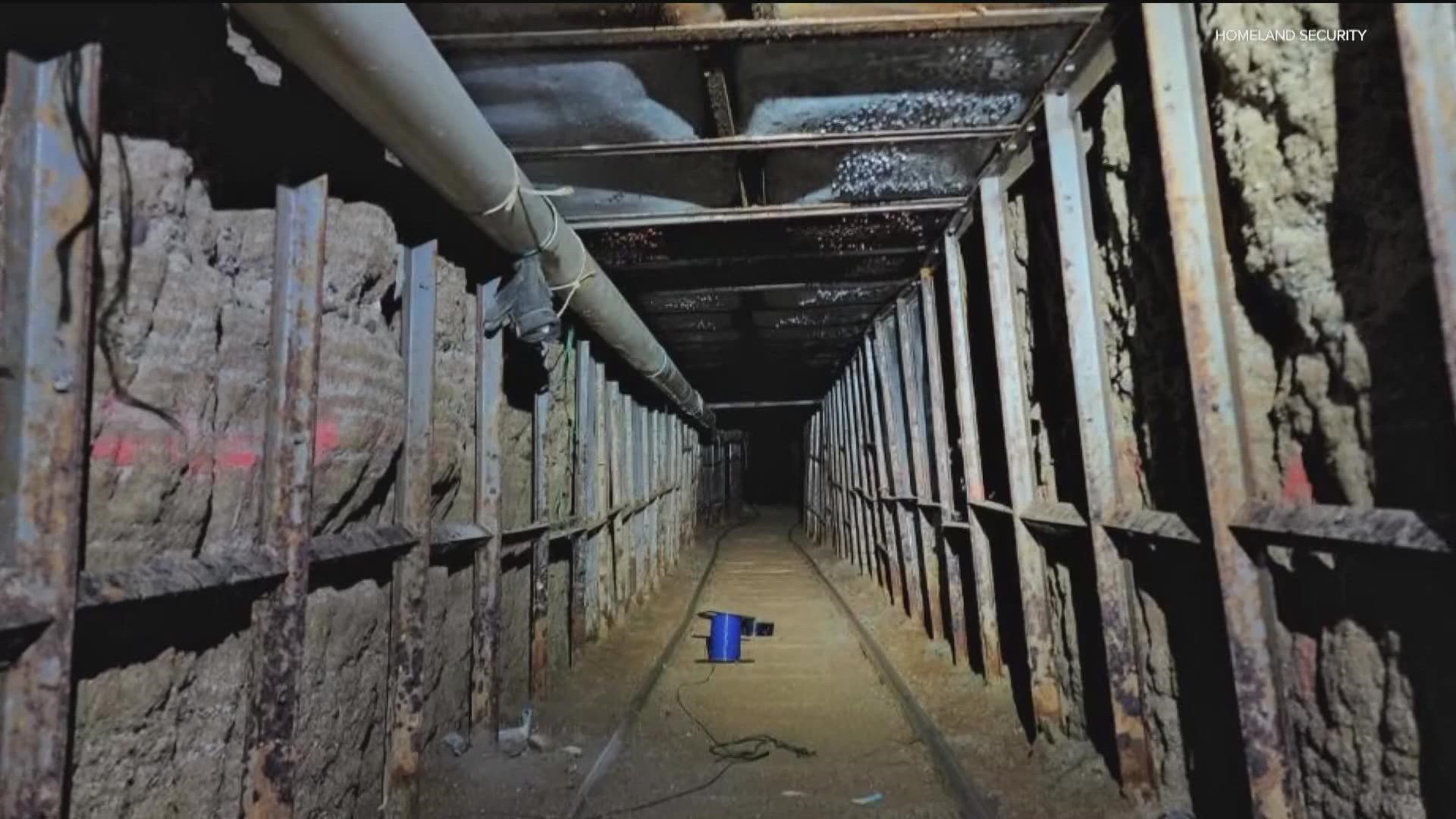 Mexican authorities discover a 793-foot tunnel equipped with rails, lighting, and a ventilation system.