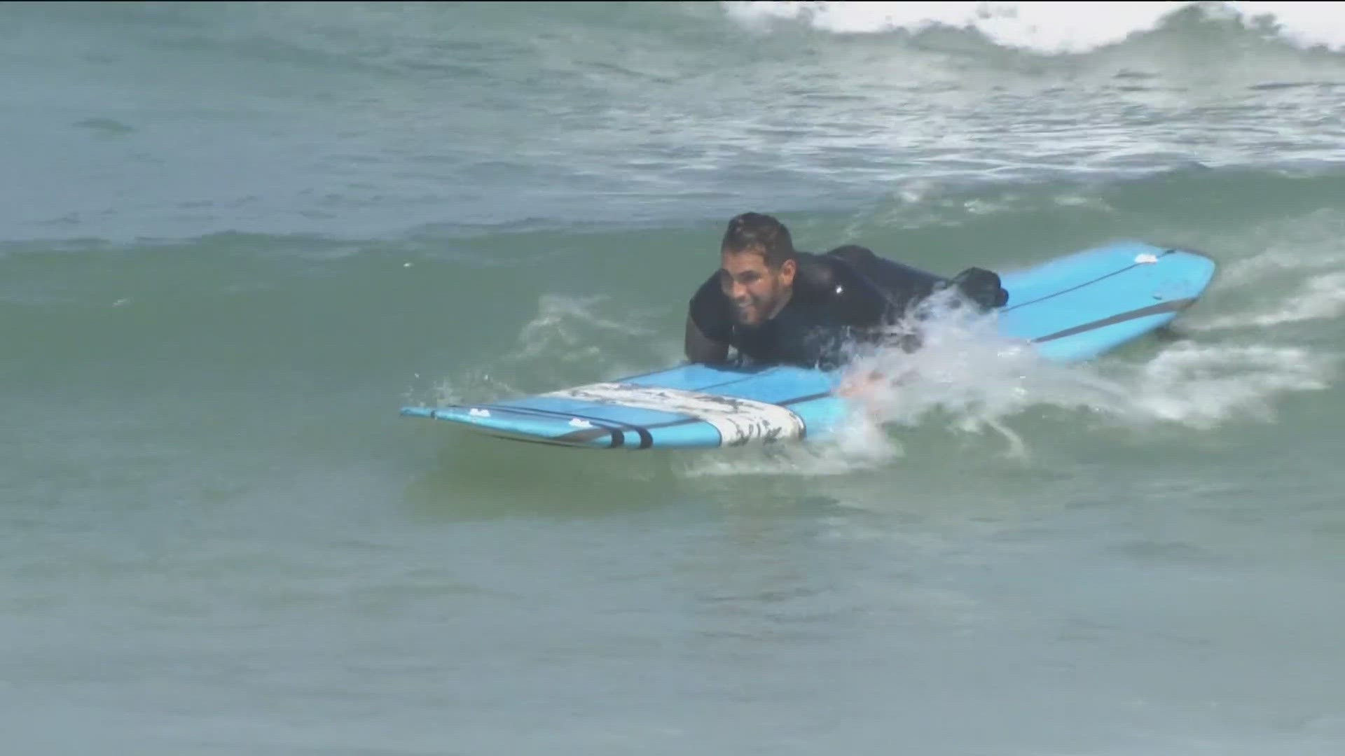 100 sufers are taking part in the U.S. Open Adaptive Surfing Championships.