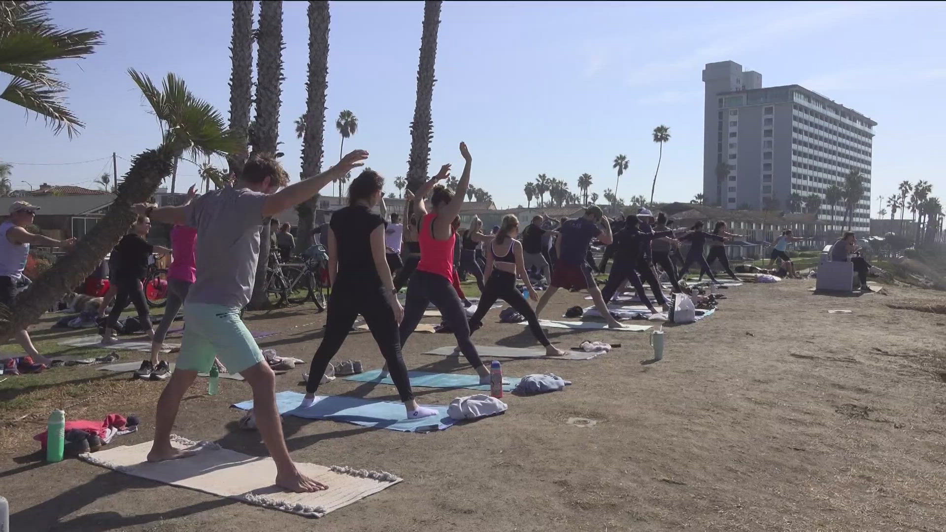 A federal appeals court ruled that San Diego’s ban on teaching yoga at city parks and beaches violates the First Amendment.