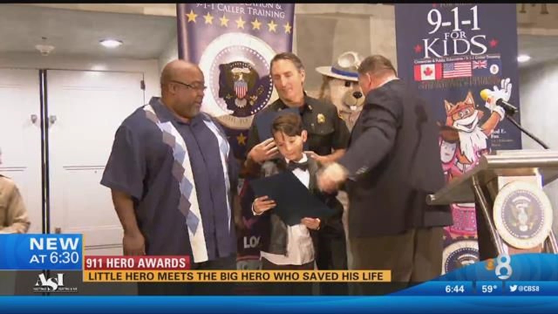 Little hero meets the big hero who saved his life | cbs8.com