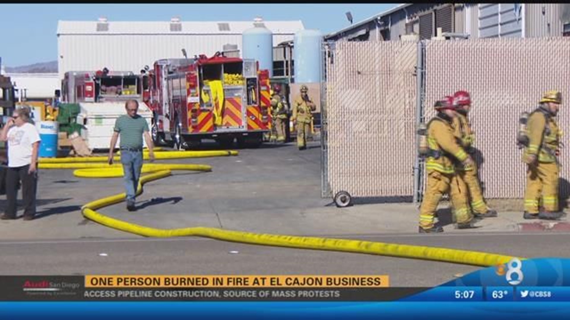 One person burned in fire at El Cajon business