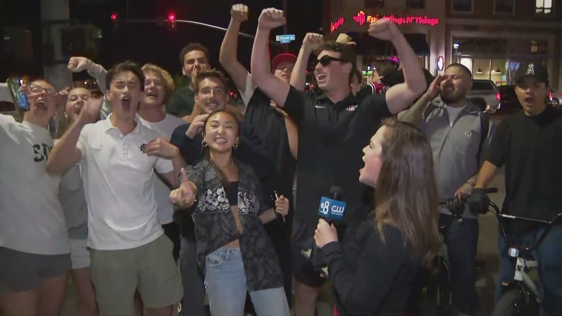 San Diegans stoked over SDSU Aztecs victory in NCAA March Madness.