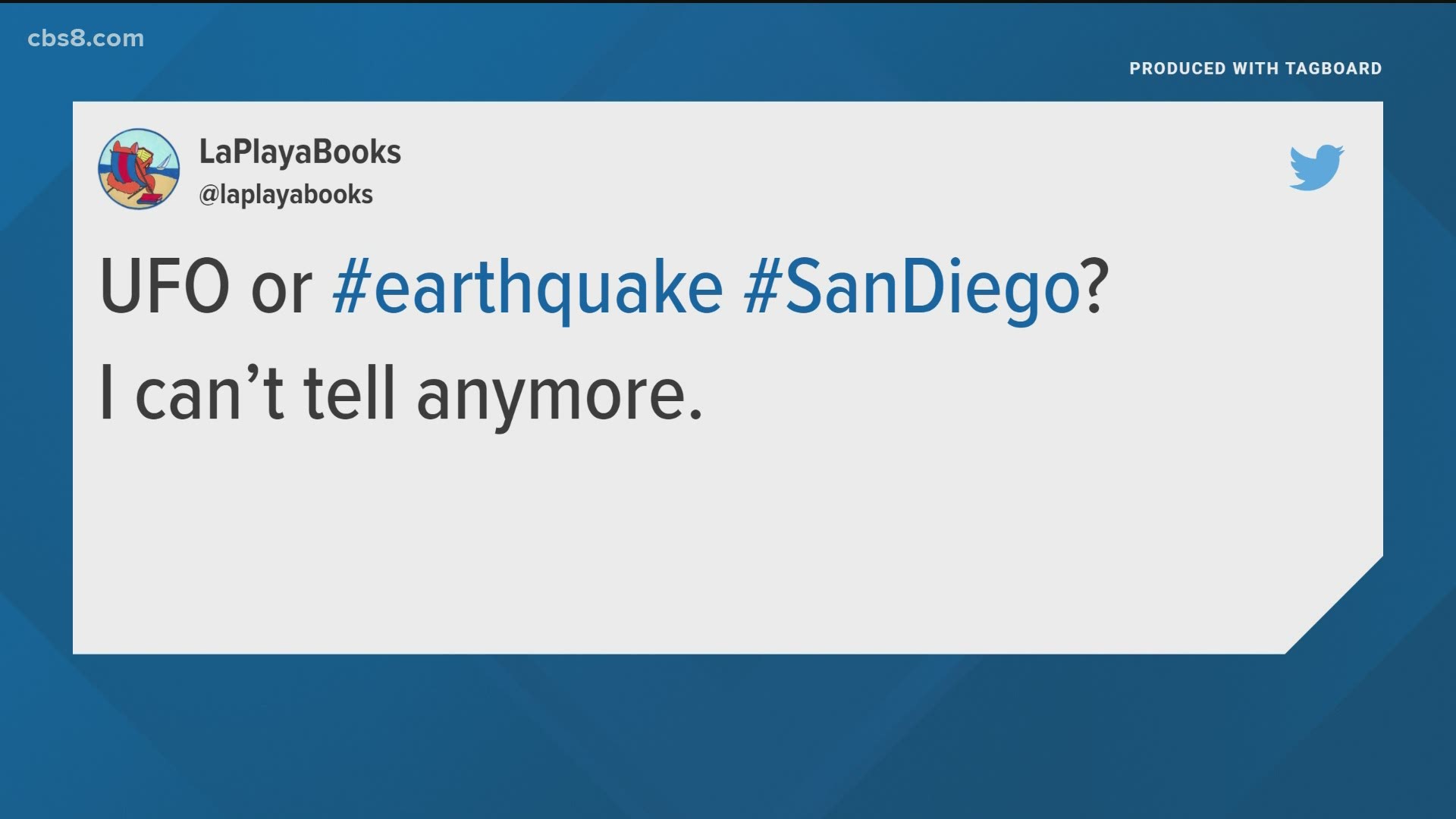 Social media lit up Tuesday night with reports of an earthquake-like shaking and loud noise all around San Diego County. No earthquakes were reported by USGS.