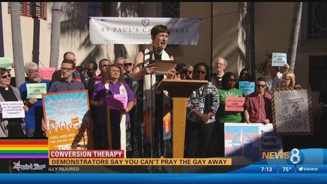 Demonstrators say you can't pray the gay away | cbs8.com