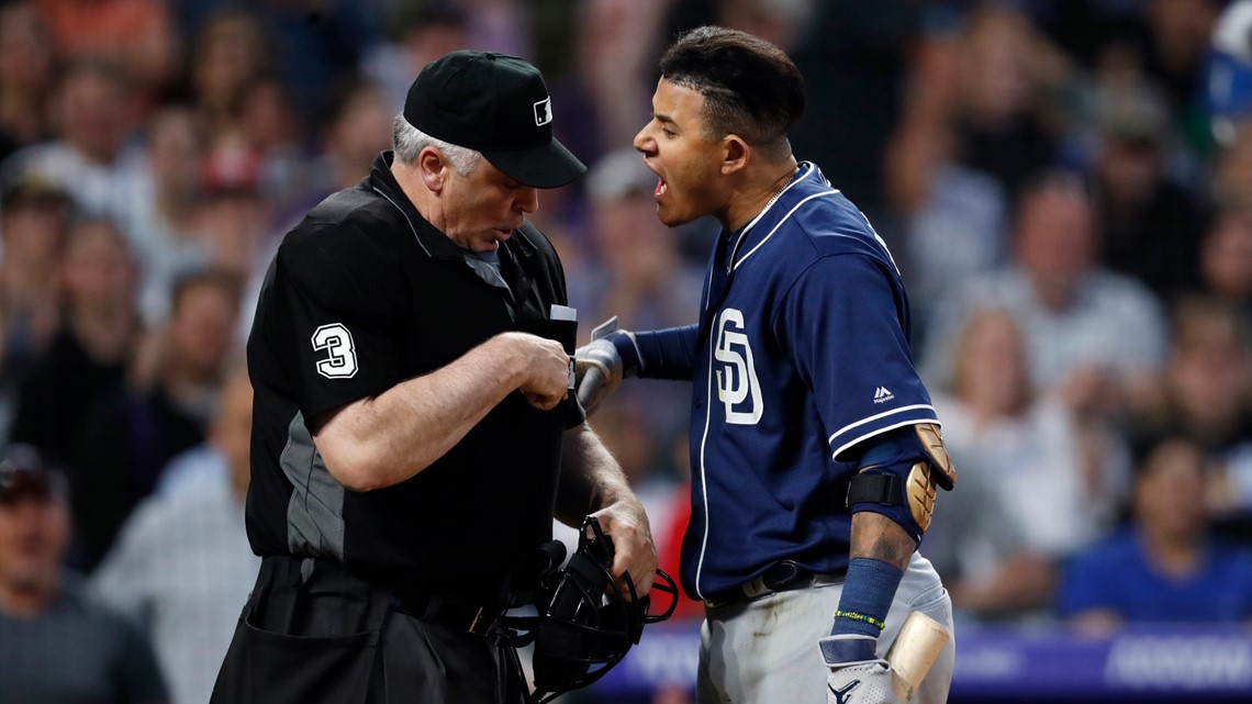 WATCH: Padres' Manny Machado ejected for arguing called third