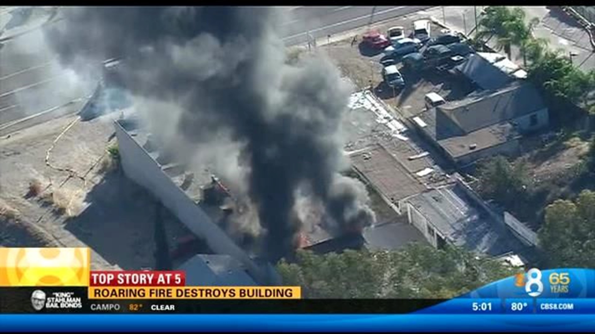 Fire destroys abandoned building in El Cerrito | cbs8.com