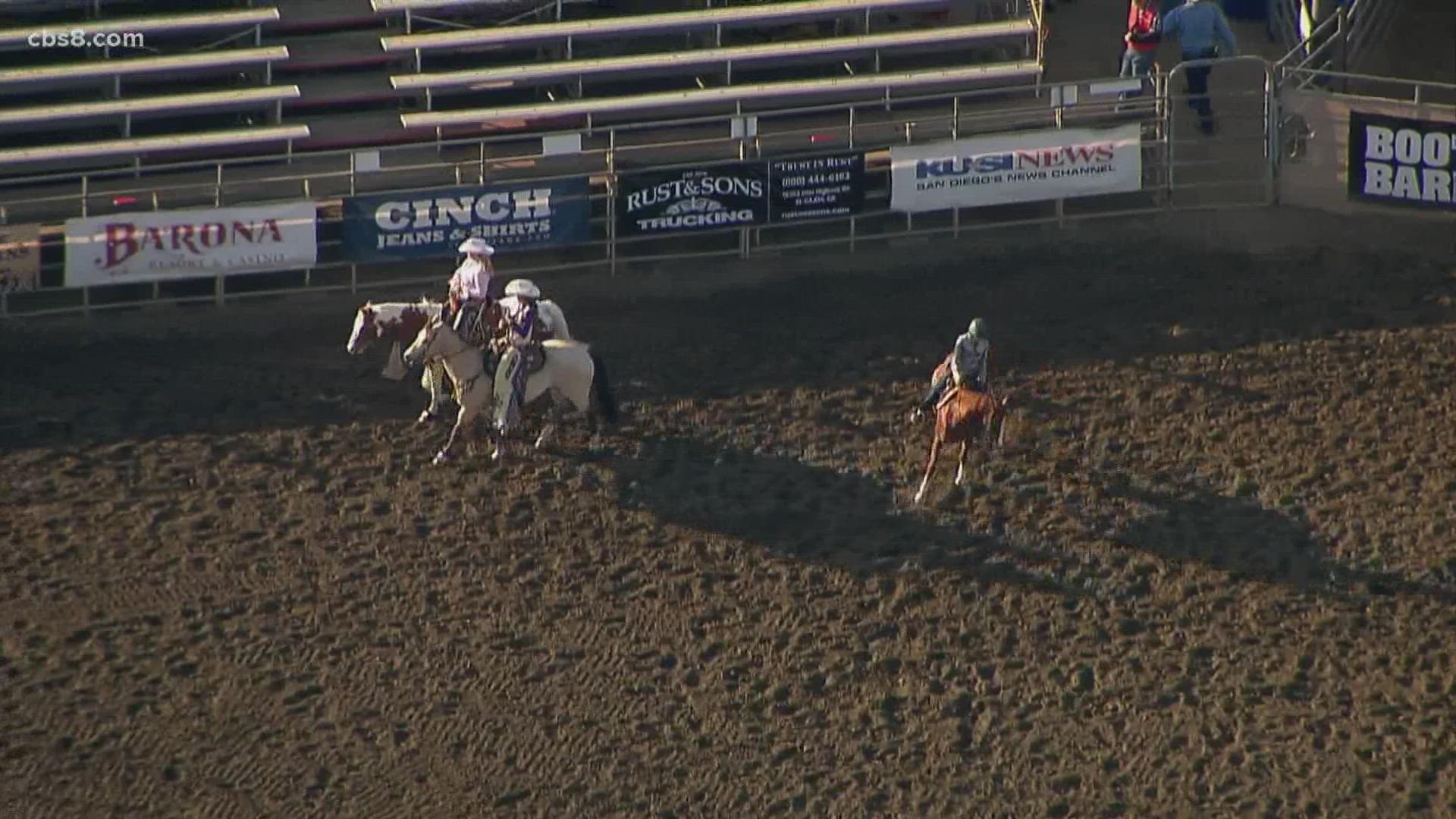 Chopper 8 flies over the Lakeside Rodeo on April 21, 2022.