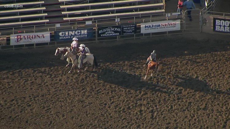 Chopper 8 flies over the Lakeside Rodeo on April 21, 2022
