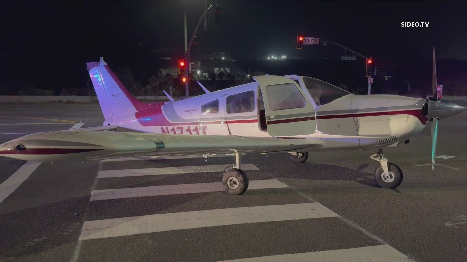 Oceanside Police said they found a large quantity of narcotics inside the plane after it made an emergency landing on State Route 76.