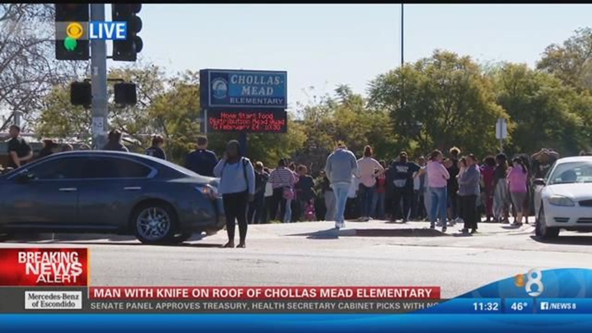 Man removed from roof of Chollas-Mead Elementary | cbs8.com