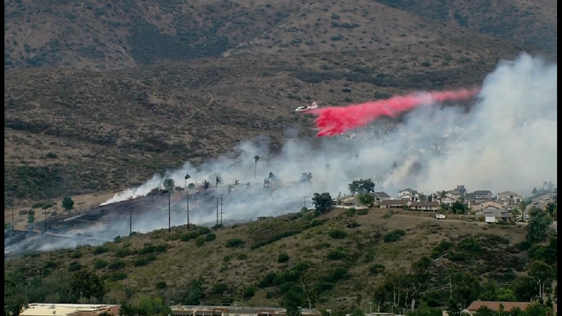 Brush fire Rancho San Diego area