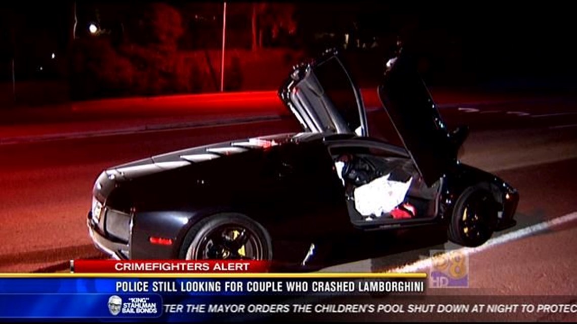 Police still looking for couple who crashed Lamborghini 