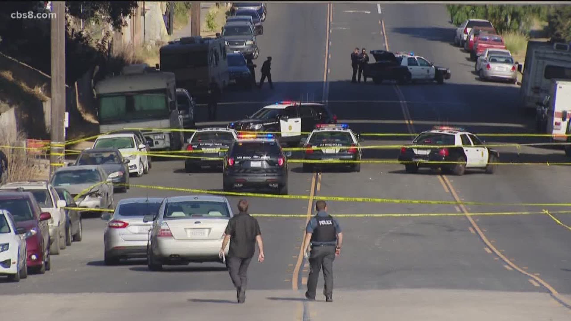 A suspect was wounded Monday afternoon after he allegedly pulled a gun and exchanged fire with officers today during a foot chase in Logan Heights.
