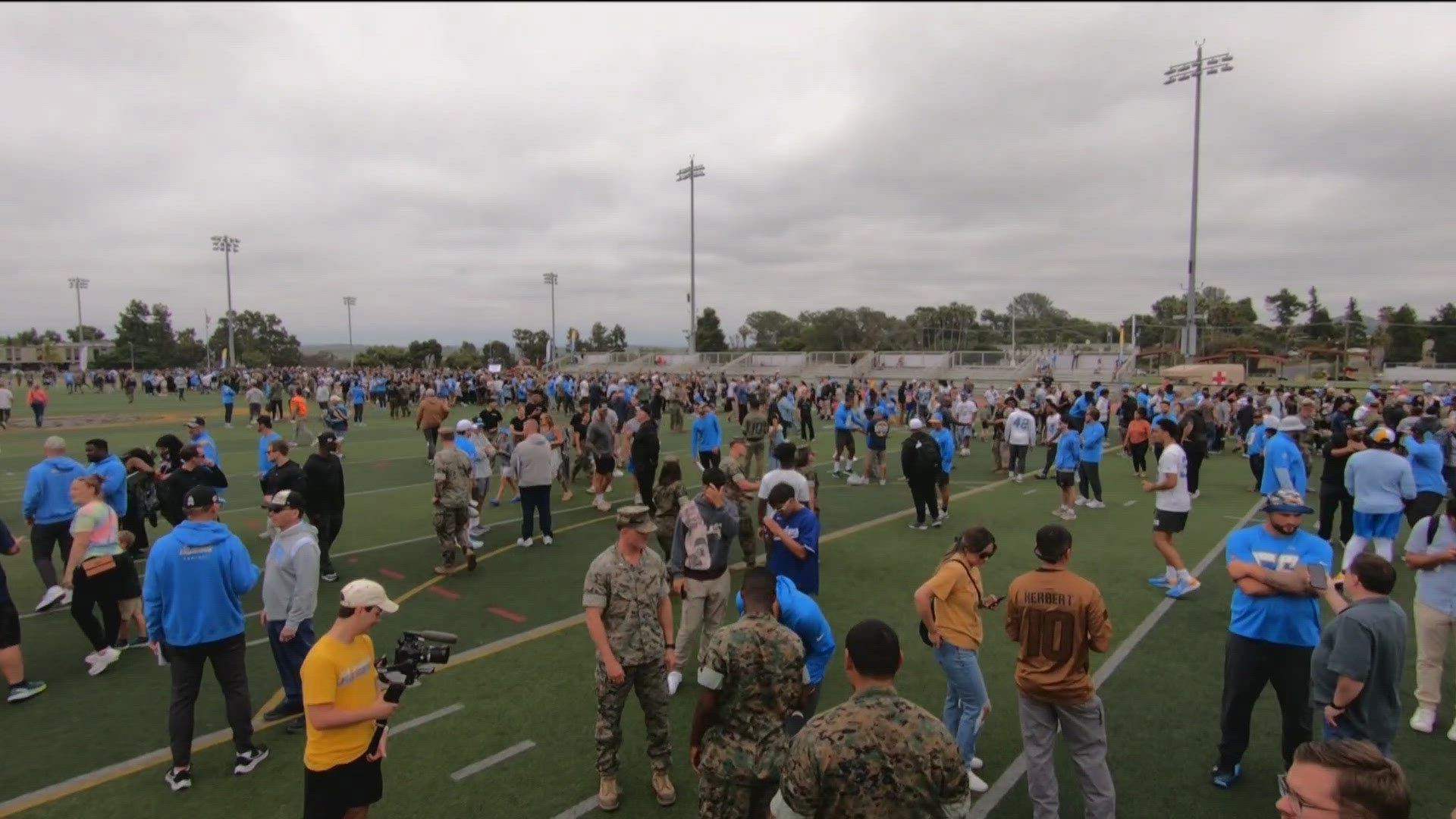 The Chargers returned to San Diego County as they practiced alongside military service members.