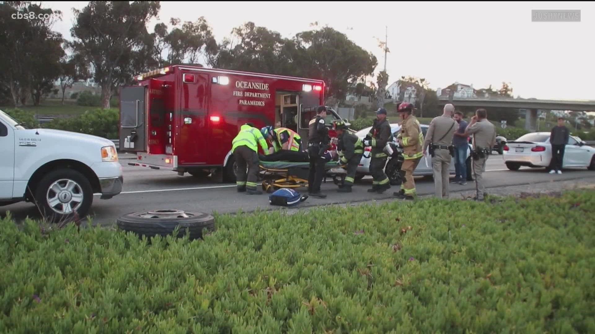 The off duty officer was in her personal vehicle when she pulled over and tried to pull tires out of the roadway.