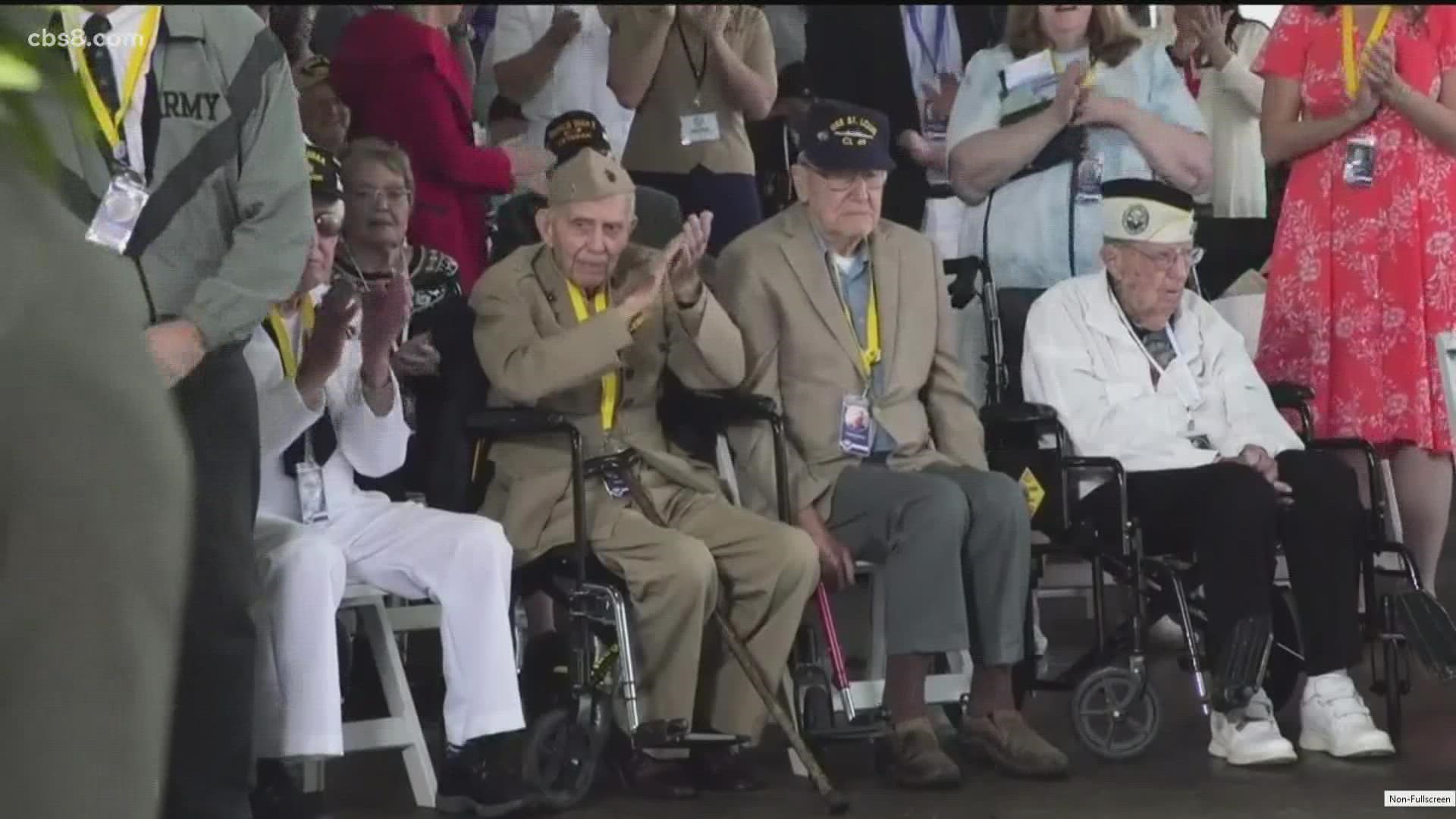 Best Defense Foundation flew 64 WWII veterans including Pearl Harbor survivors to Hawaii for the ceremonies Tuesday.