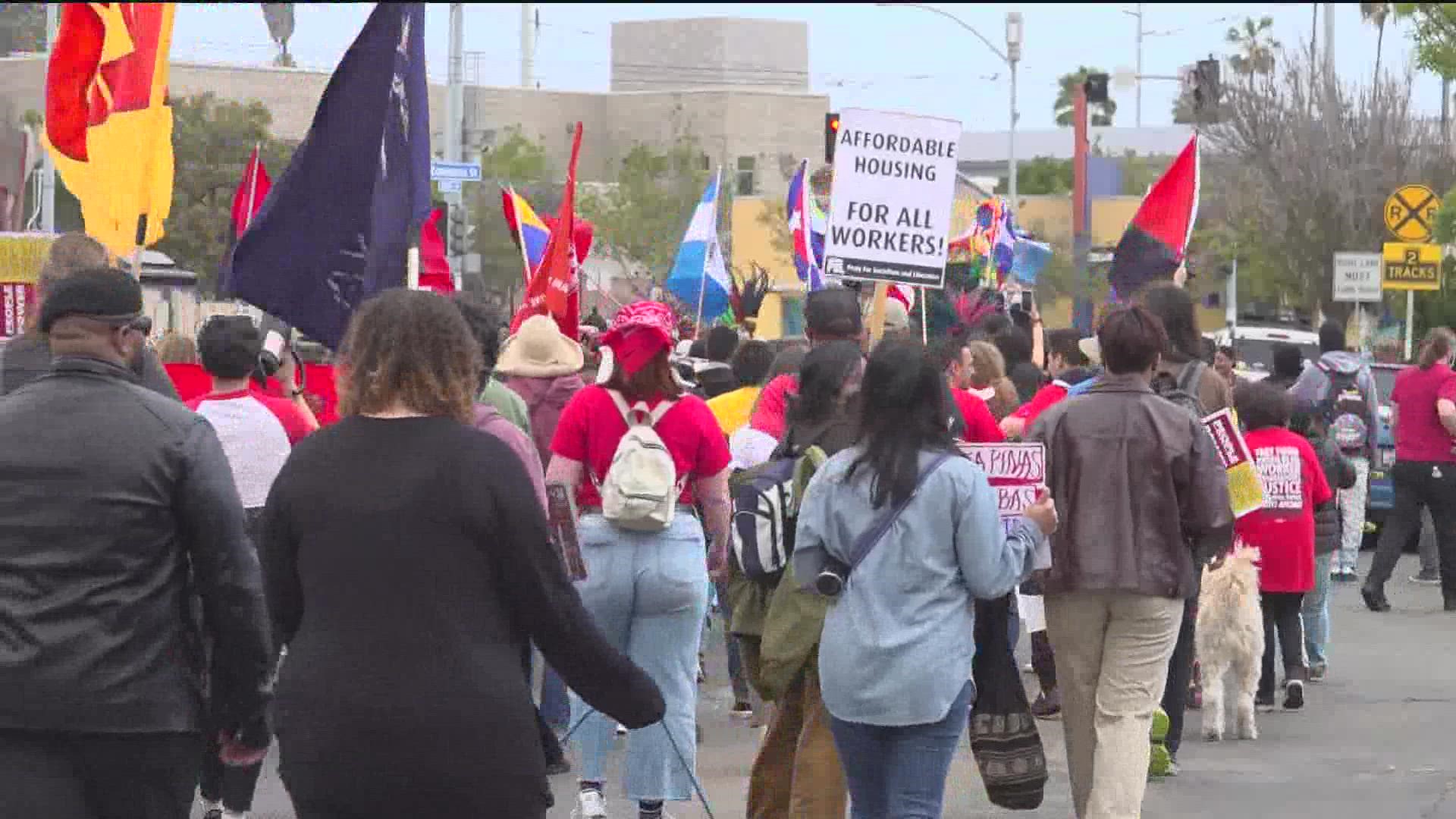 Around the globe, people rallied for International Workers' Day. Organizations gathered at Chicano Park and marched to raise awareness.