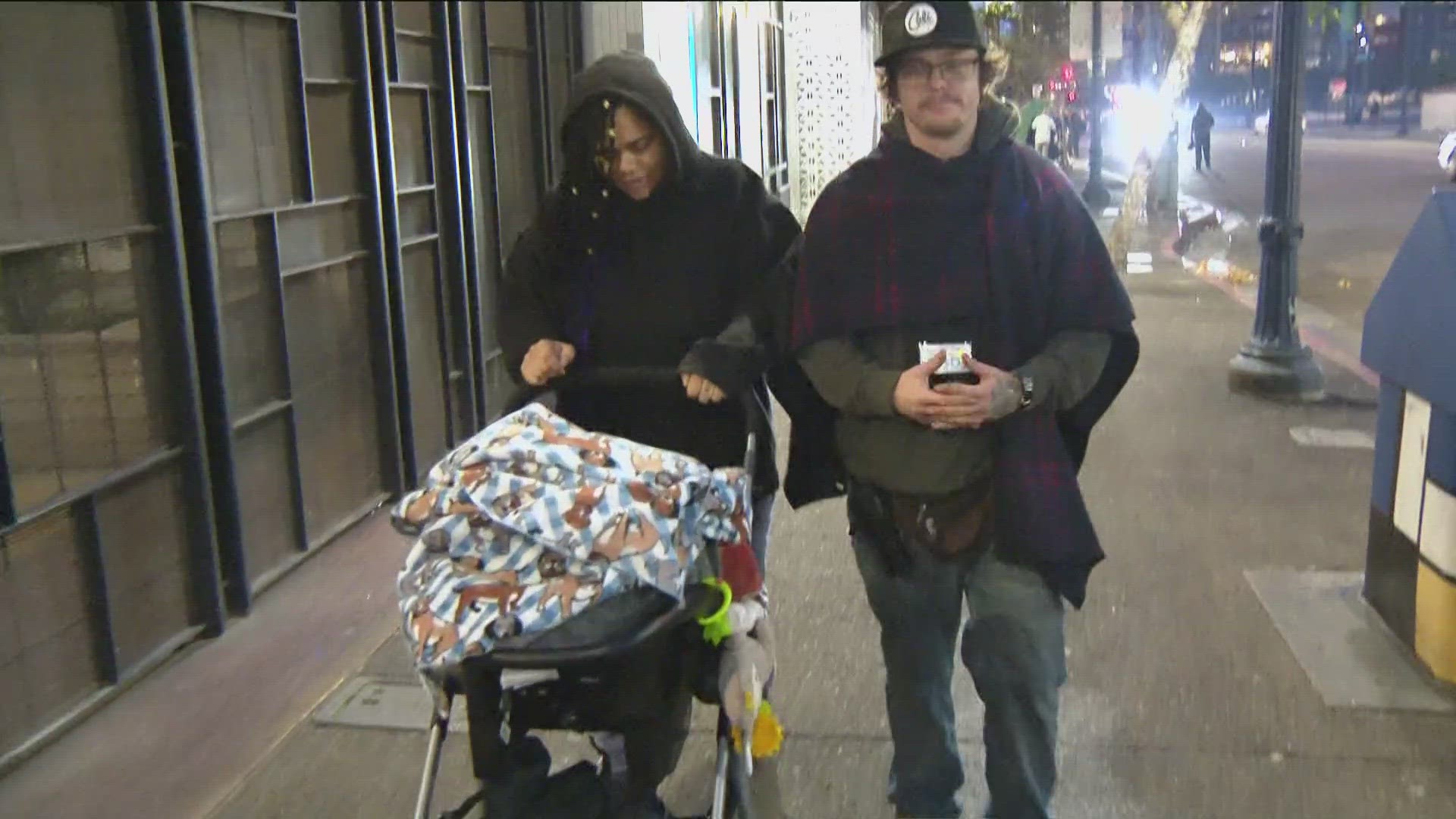 CBS 8 catches up with a young unsheltered couple and their baby one year later.
