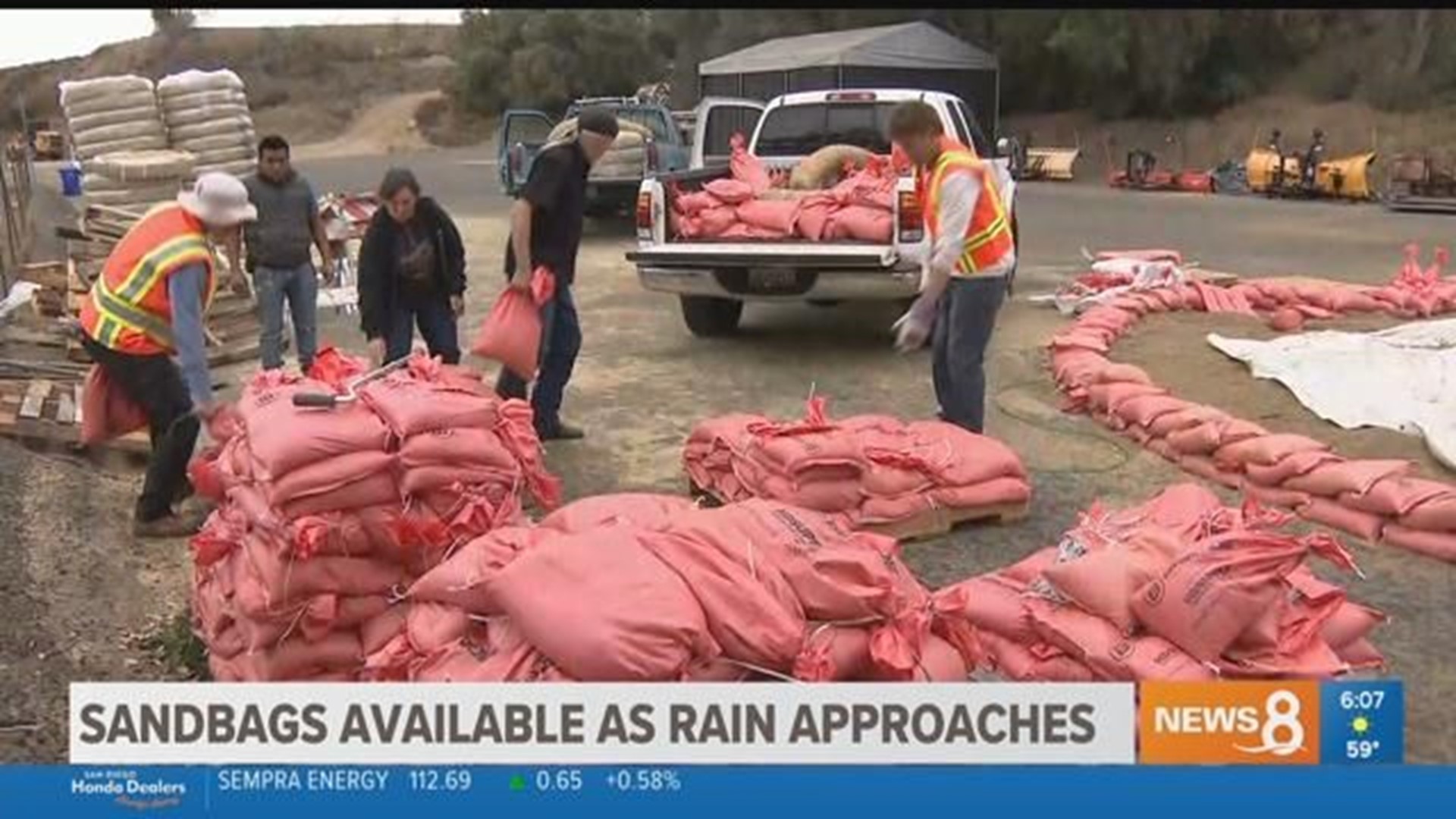 SD County has free sandbags for first significant storm of the season