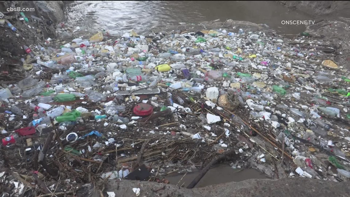 Recent rain brings with it a lot of runoff and trash from South of the