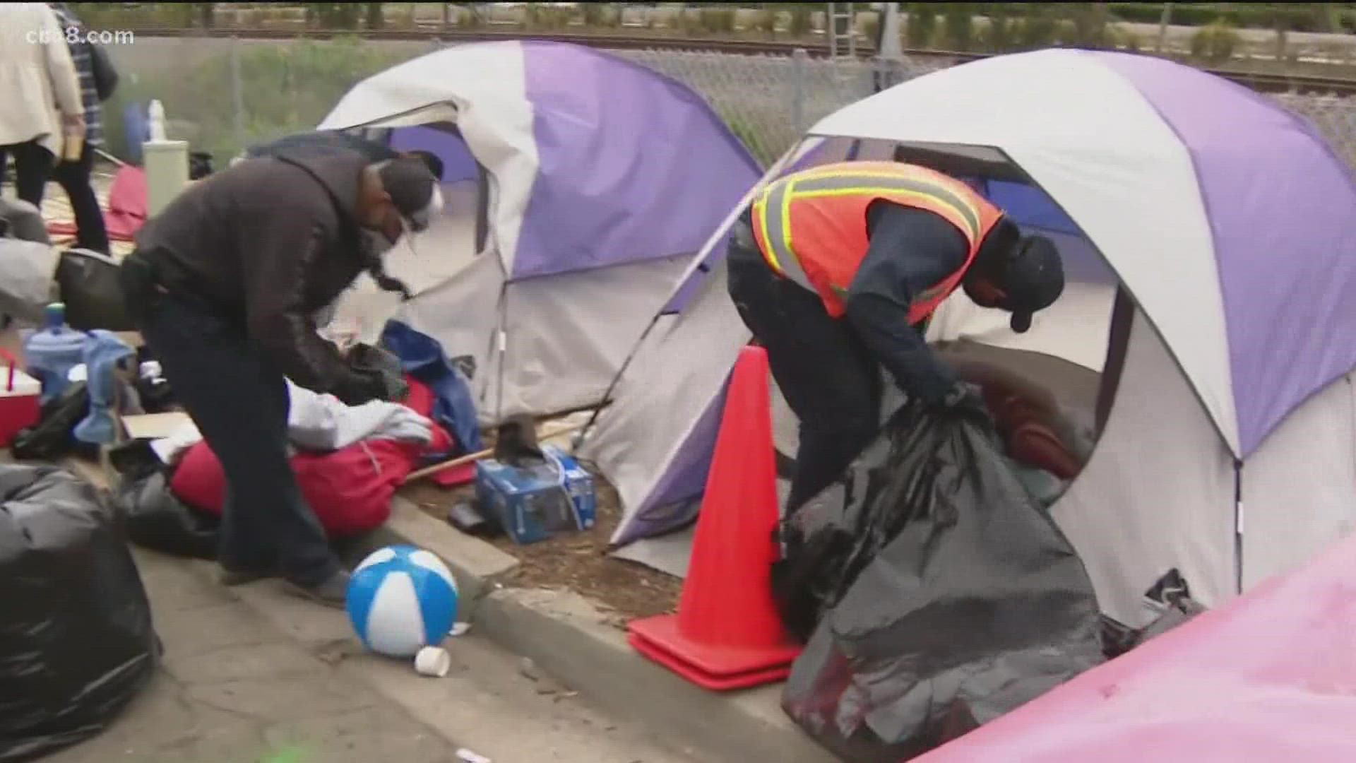 Mayor Todd Gloria described said there has been a "concentrated" effort to connect people camping along Sports Arena Boulevard to shelter and social services.