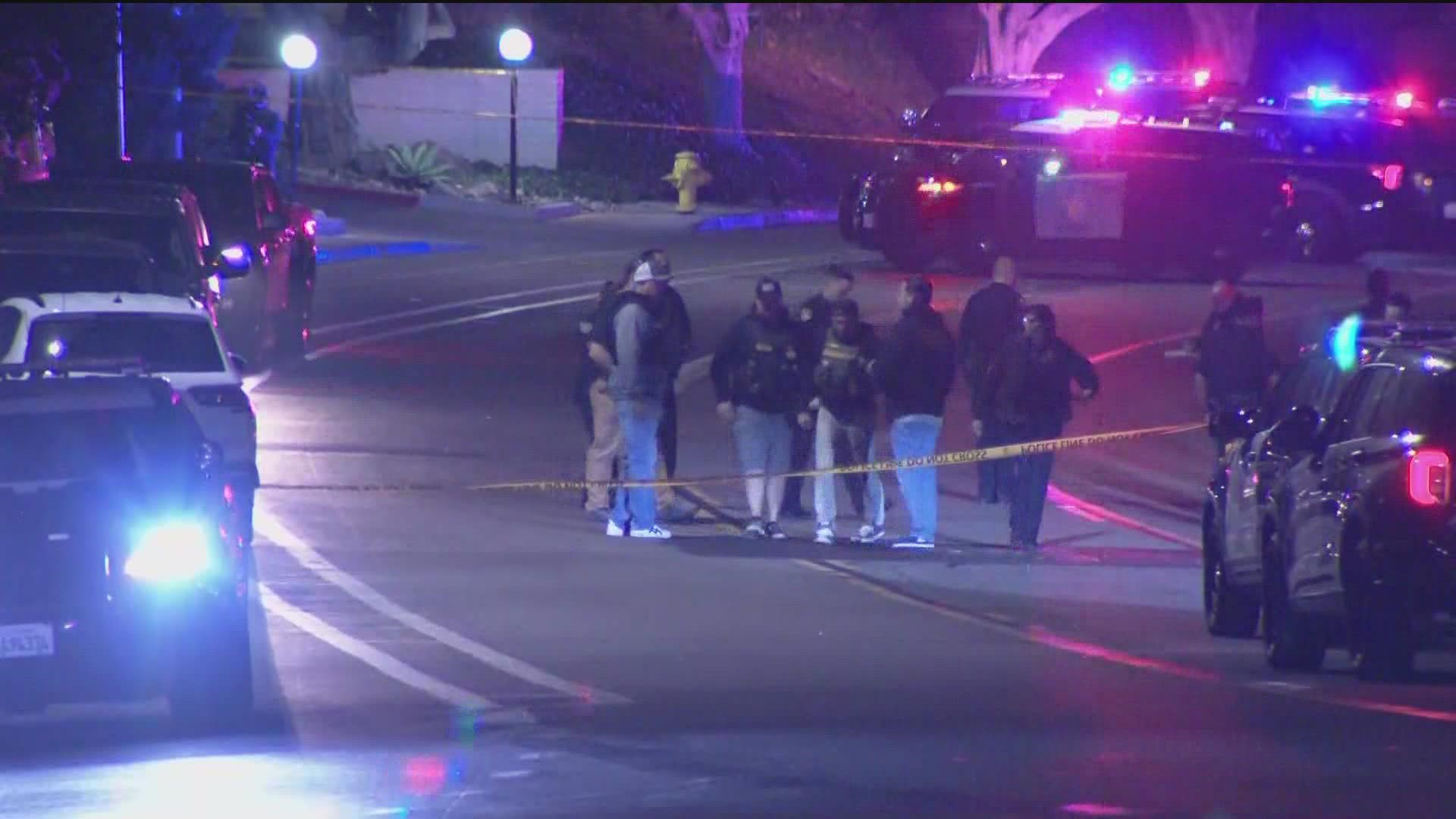 CBS 8 was told no officers were hurt but one person was transported to the hospital.