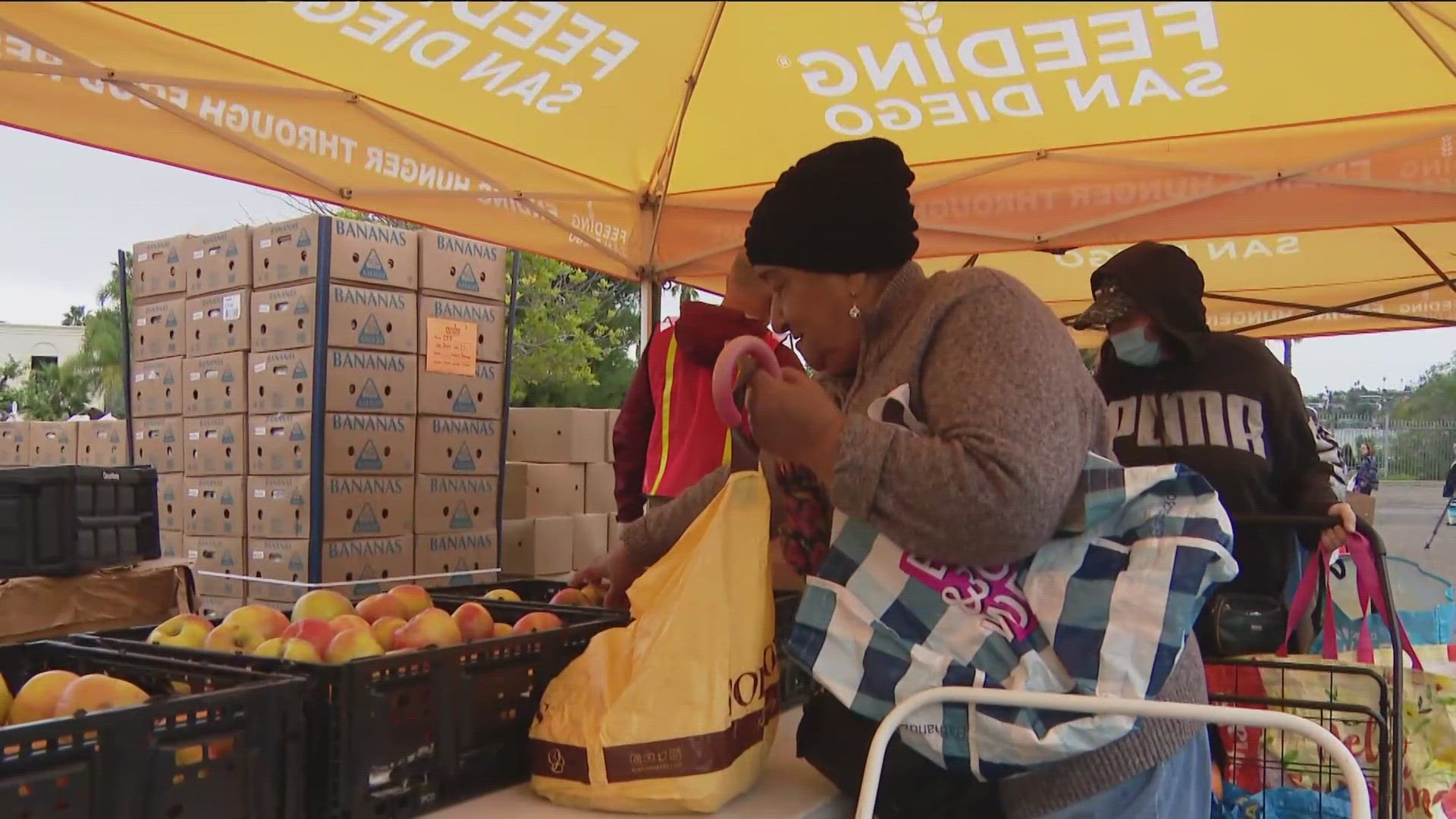 Nonprofit Feeding San Diego provides ready-to-eat food for pick-up on the first Monday of every month.