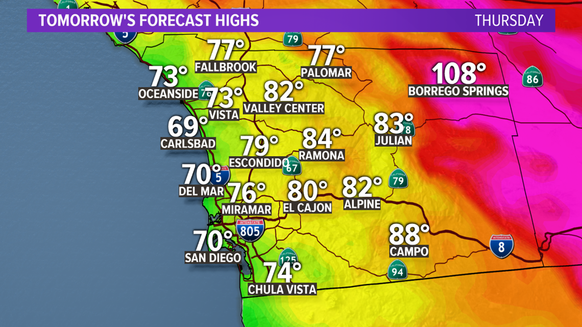 Seasonal weather continues | cbs8.com