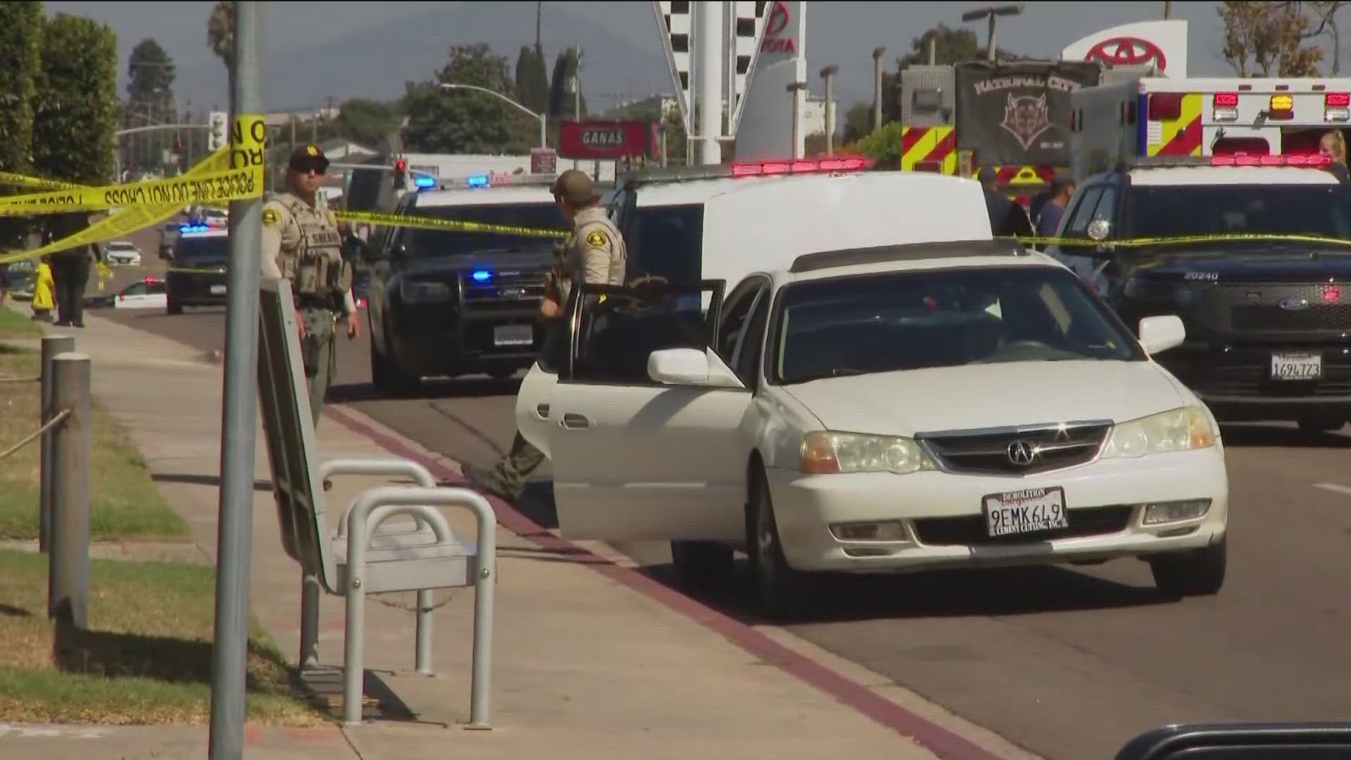 The shooting happened at Hoover Avenue near the National City Mile of Cars, according to the San Diego County Sheriff's Department.