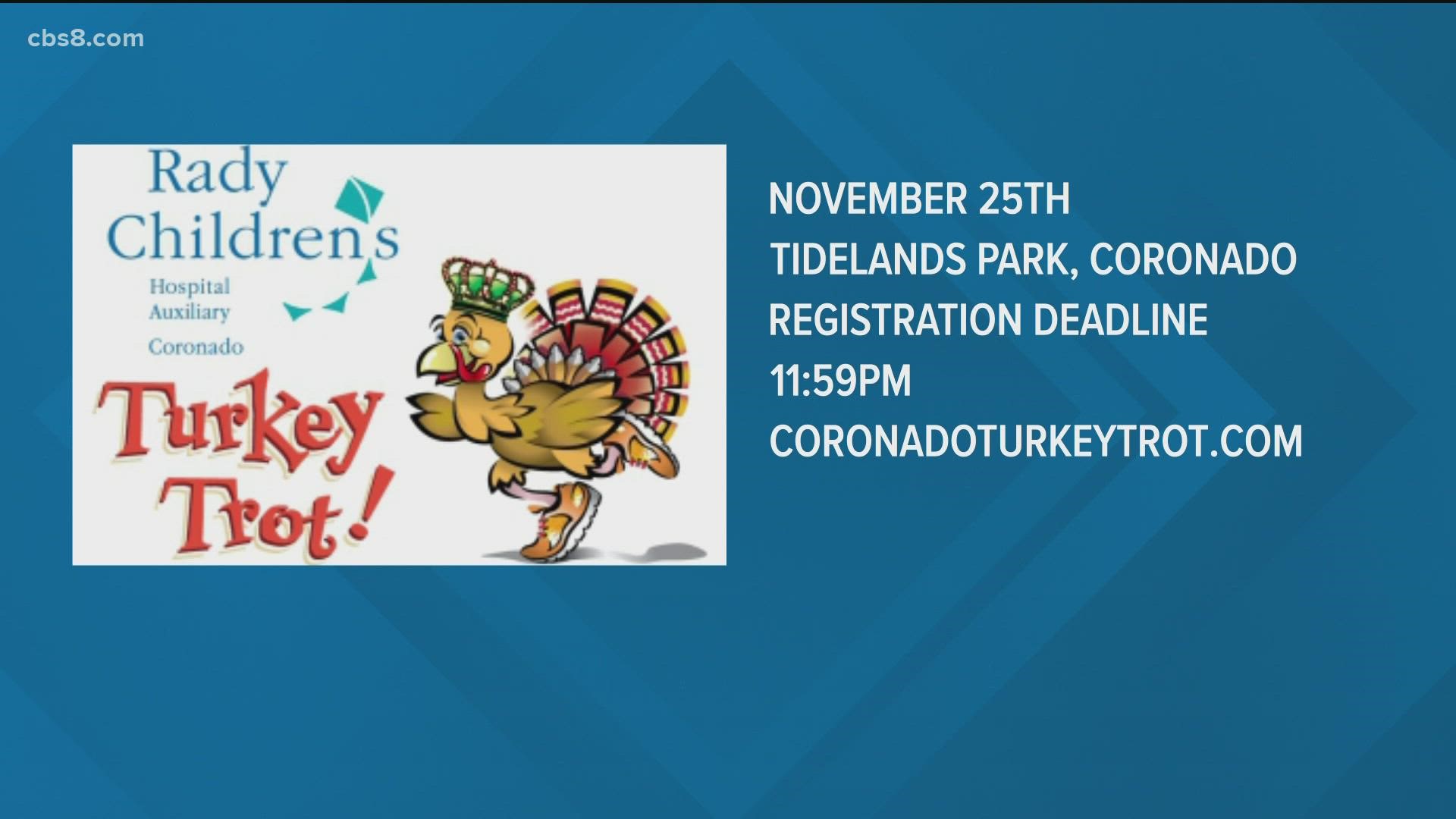 For the 8th year, the Coronado 5K Turkey Trot will raise money for Rady Children's Hospital on Thanksgiving. More info on the FOUR and at CoronadoTurkeyTrot.com