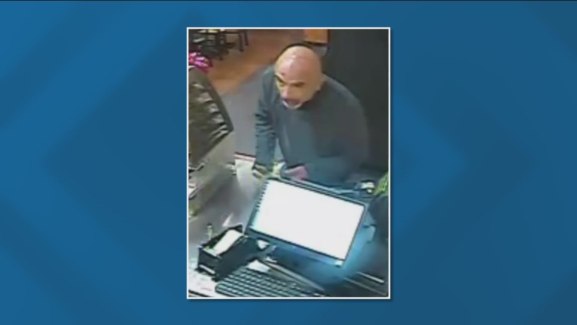 San Diego County Crime Stoppers is offering up to $1,000 to help find a man accused of robbing a Subway Restaurant in Teralta West.