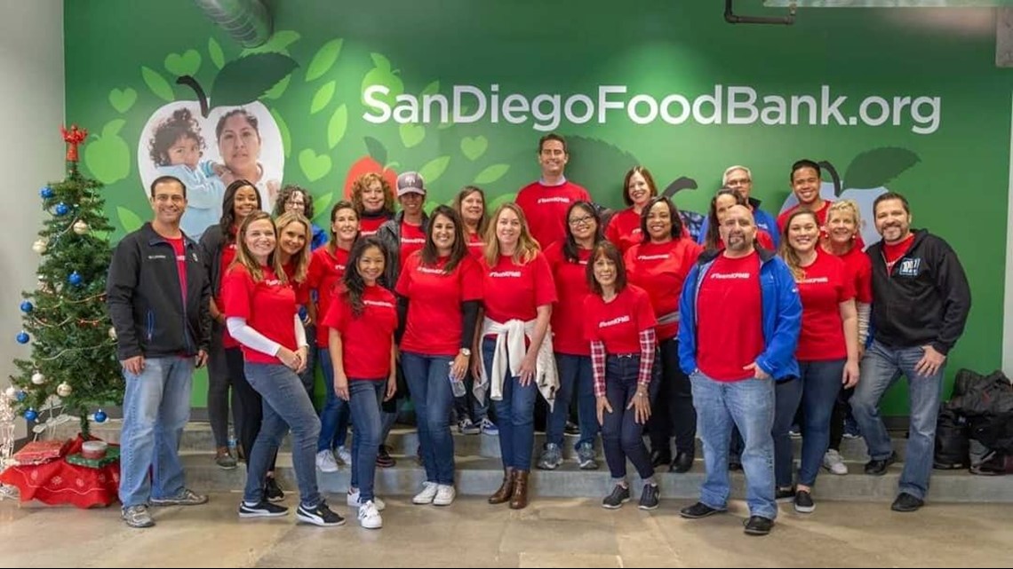 Team KFMB volunteers at San Diego Food Bank