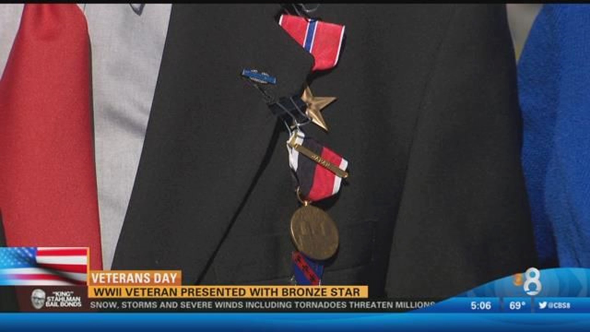 WWII veteran presented with Bronze Star