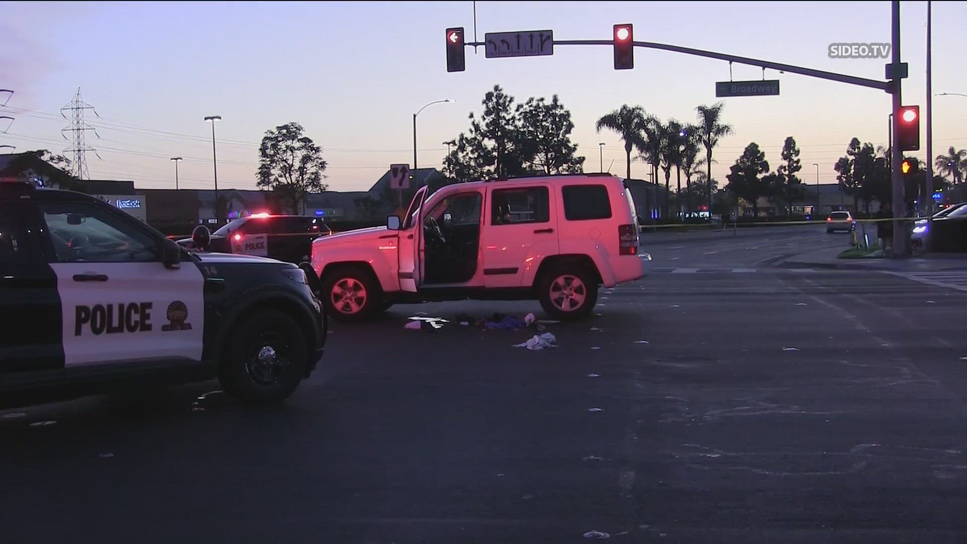 According to Chula Vista police, an officer was flagged down by a white Jeep around 5:33 p.m. on Broadway and Palomar Street.