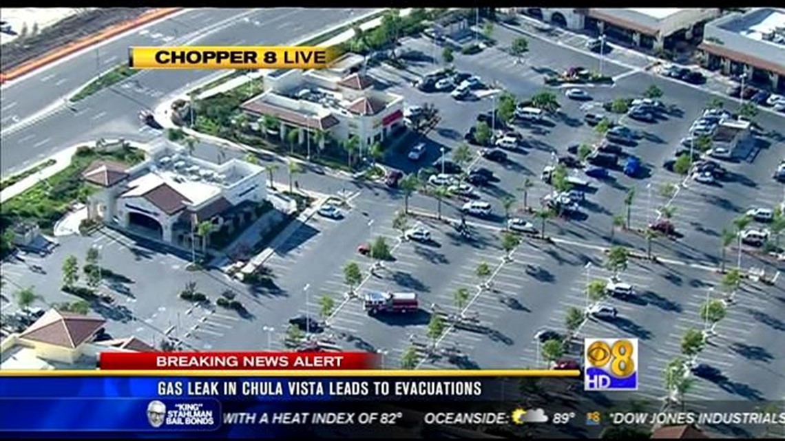Gas leak causes evacuations, road closure in Chula Vista