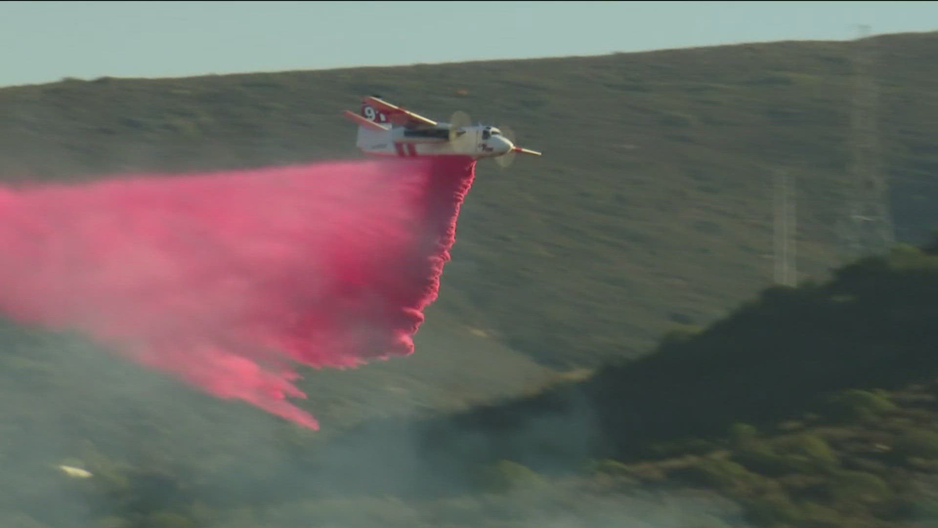 At least 3 fires in San Diego ignited Wednesday afternoon in areas around Spring Valley.  Fire crews battled the blazes from the ground and from the air.