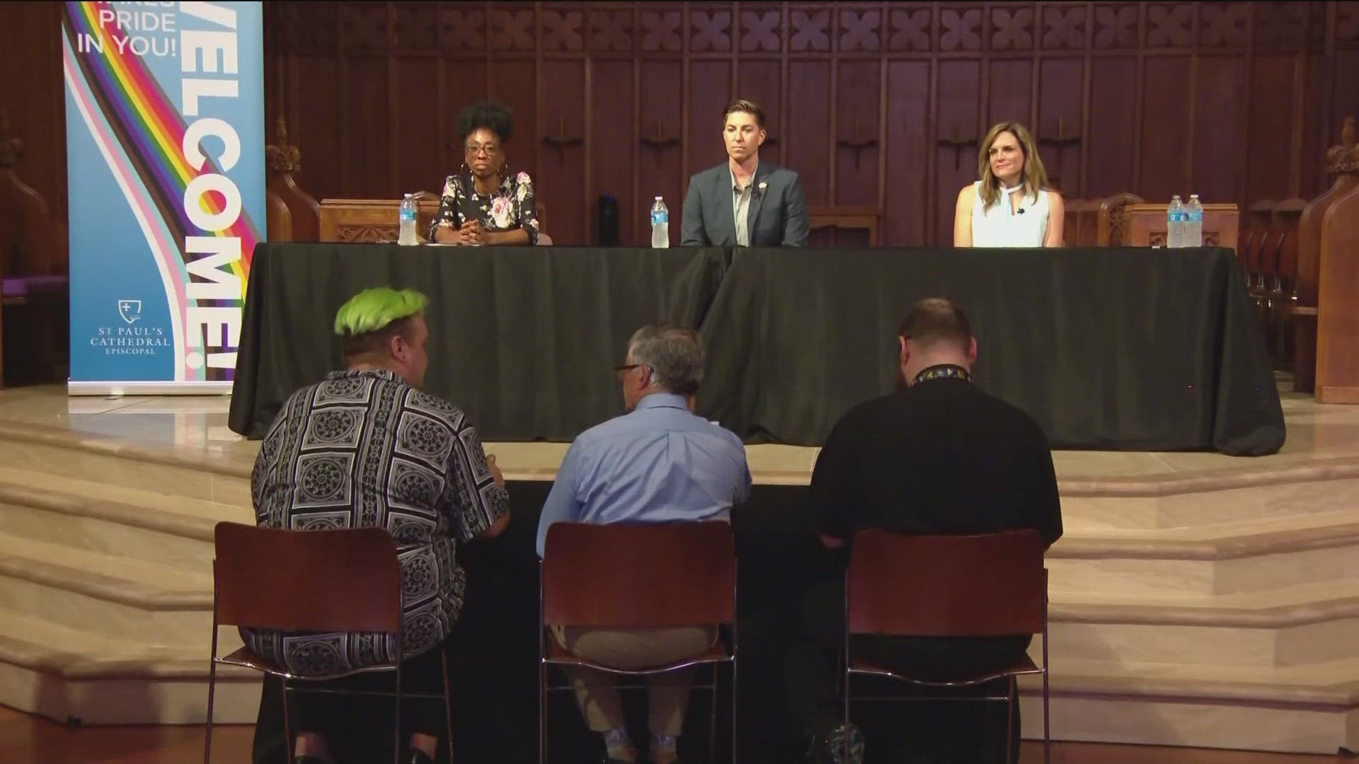 Three candidates vying to become District 4 County Supervisor answered questions from voters in a forum at St. Paul's Episcopal Church.