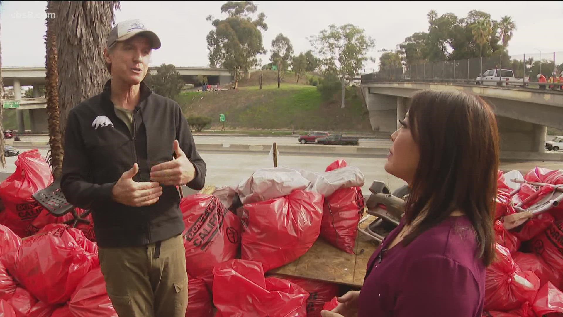 Following an appearance in San Diego cleaning up a homeless encampment, Gov. Newsom sat down with CBS 8 to talk about homelessness and other issues in California.
