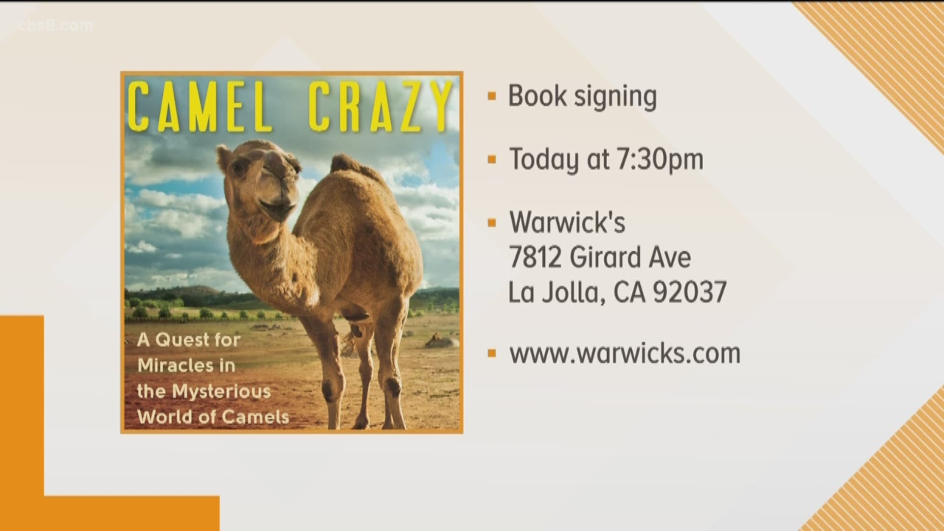 'Camel Crazy' author reading, Q and A, and book signing with Christina Adams