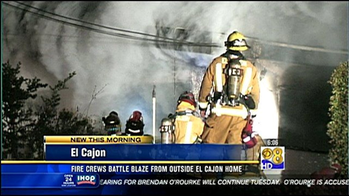 Fire Crews Battle Blaze From Outside El Cajon Home | Cbs8.com