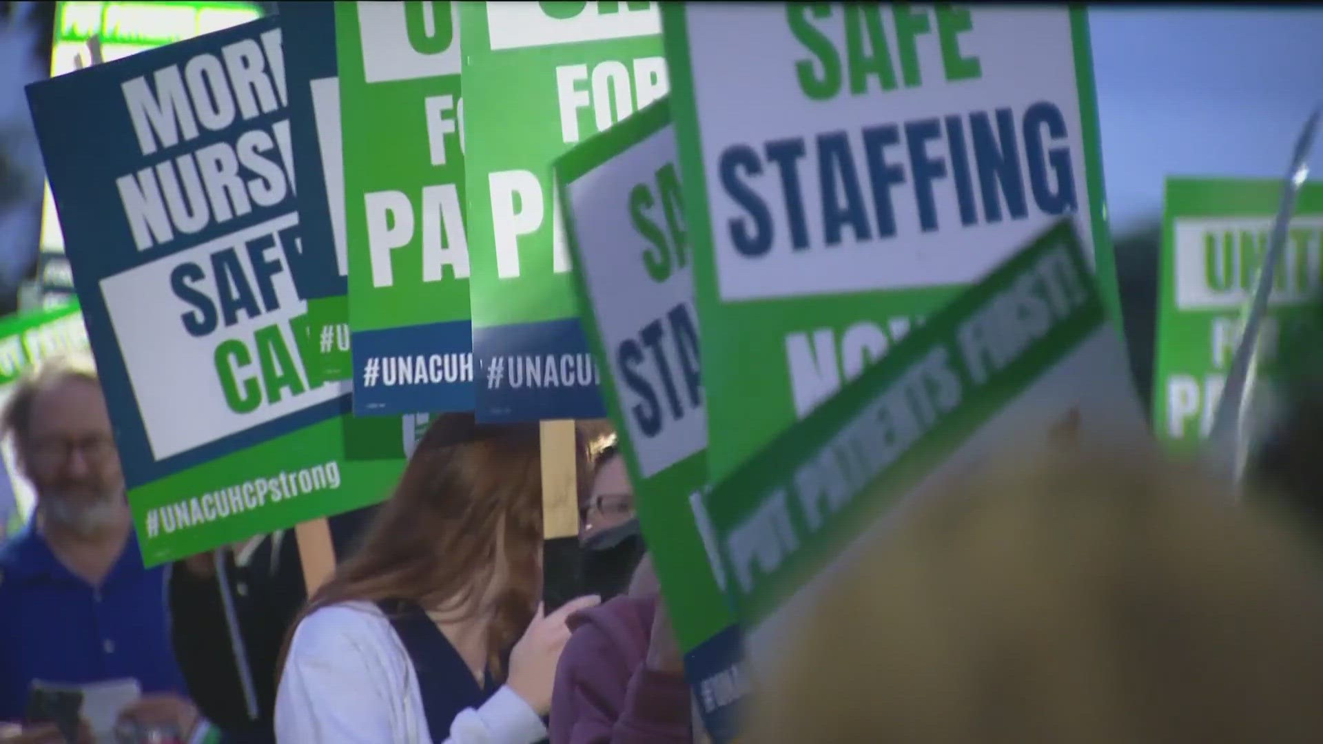 Dozens of nurses and other medical professionals say low staffing levels are a danger for workers and patients.