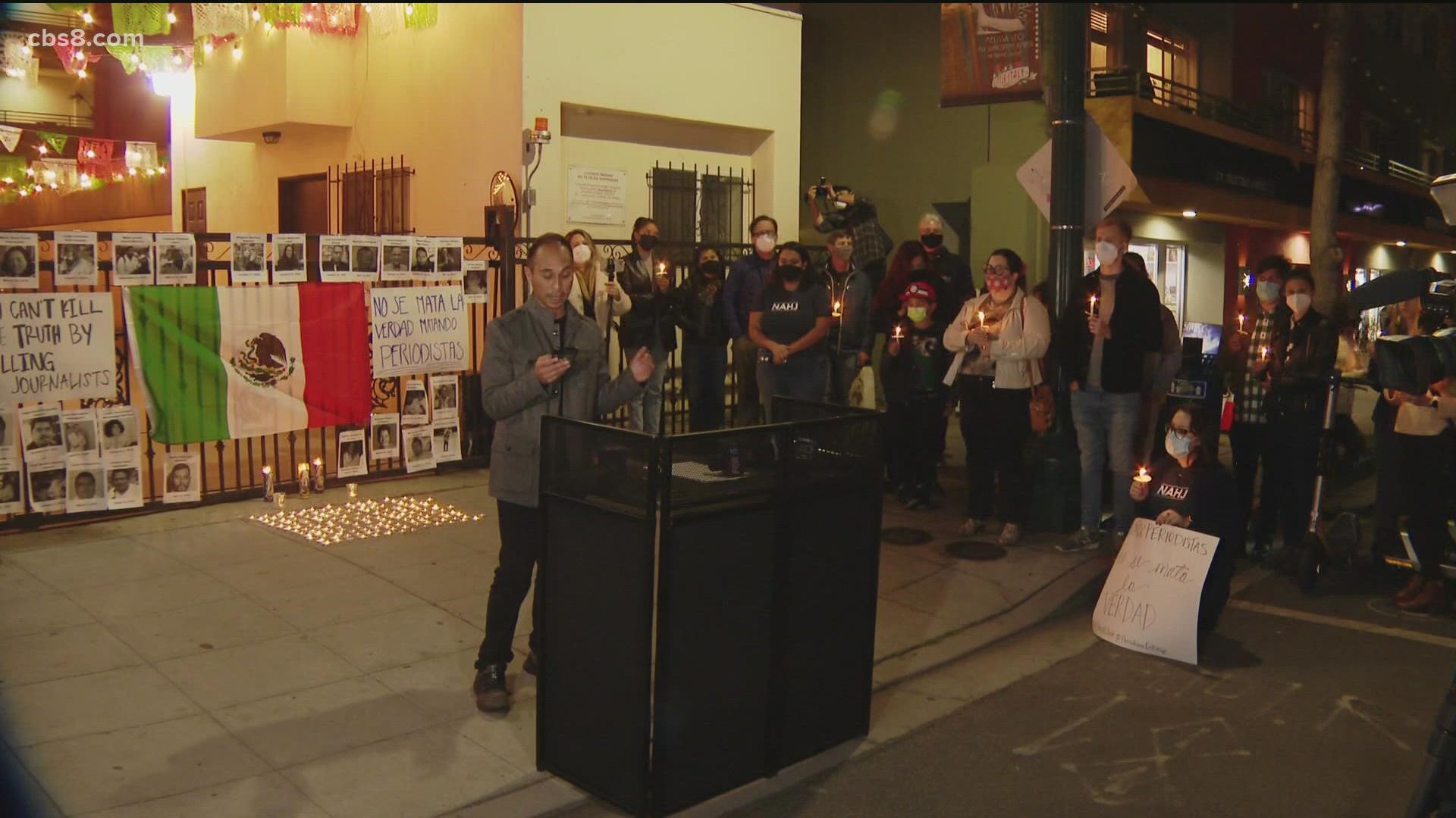 On Friday night, more journalist held a candlelight vigil outside the Mexican consulate to honor the lives lost.