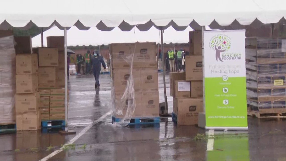 San Diego Food Bank held its third emergency food distribution event in