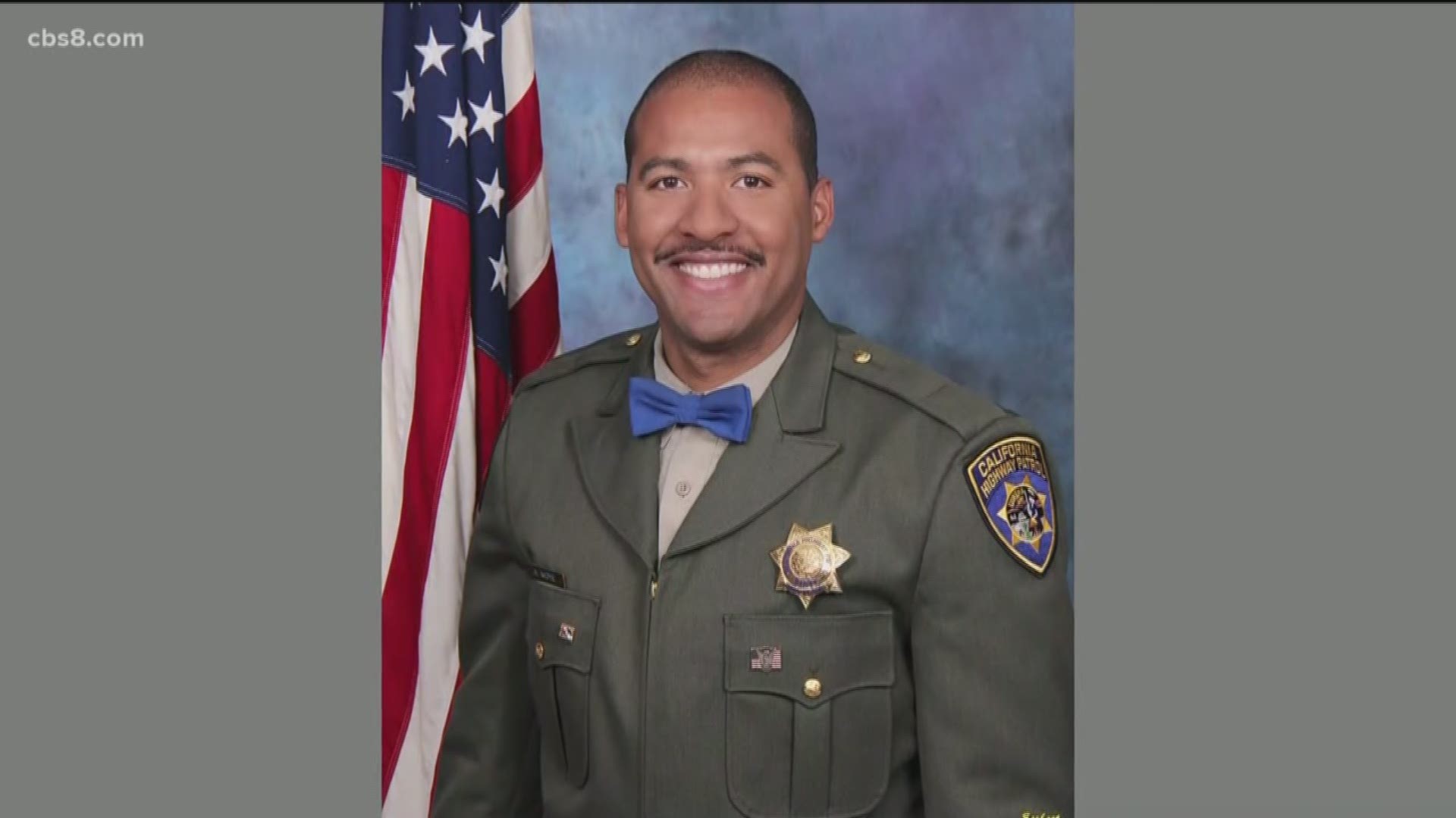 Officer Andrew Moye, Jr., 34, died in the gunfight as dozens of bullets flew late Monday afternoon in Riverside, east of Los Angeles.
