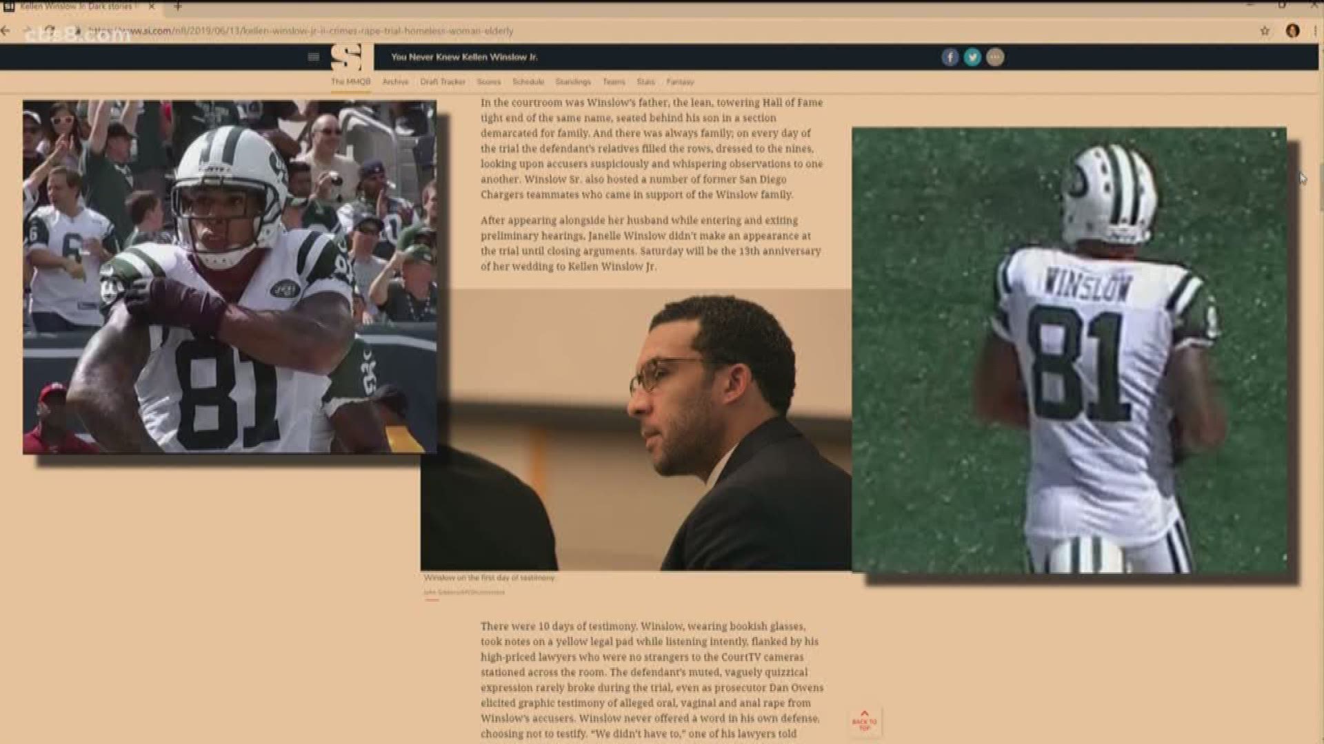 The Sports Illustrated report, published after Kellen Winslow II's conviction on felony rape, offers an unsettling look at Winslow's reported behavior