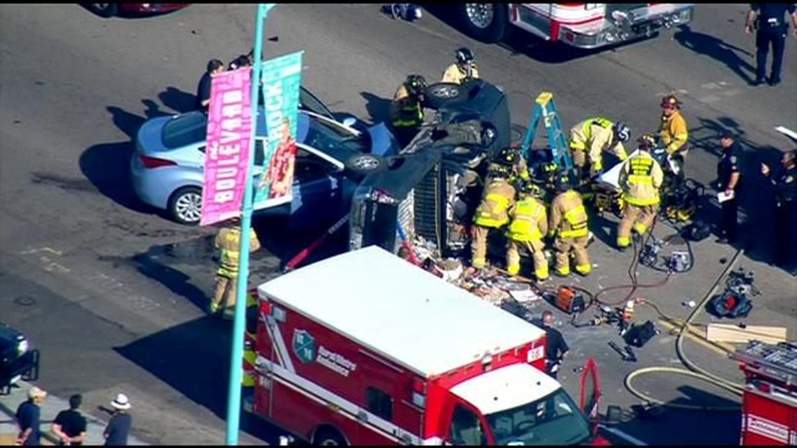 Two vehicle accident closes intersection at 46th St. and El Cajon