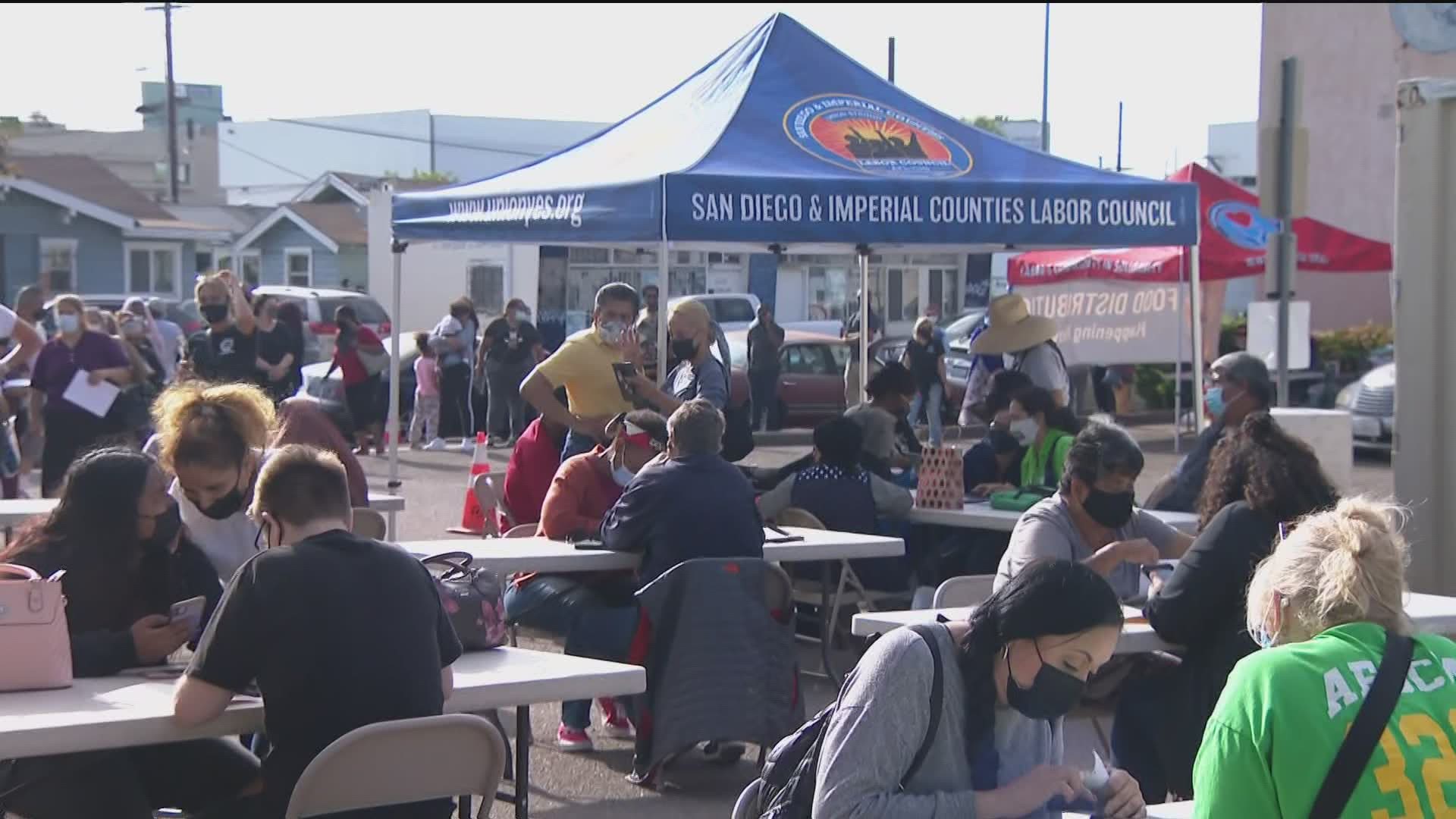 The event was hosted in the San Diego and Imperial Labor Council parking lot in City Heights.