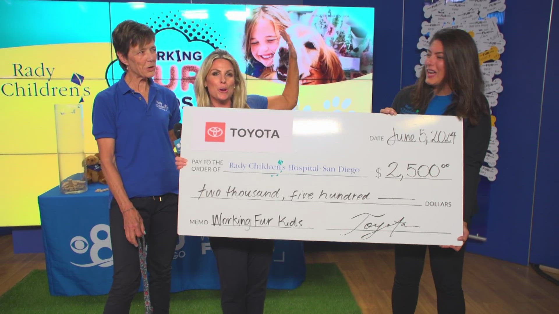 Thanks to SD Cnty Toyota Dealers for their support and donation to launch a Resident Canine Therapy Program to help ease the suffering of children at Rady Children's