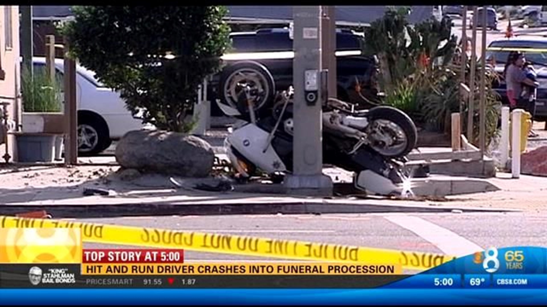 Hitandrun crash injures motorcyclist during funeral procession