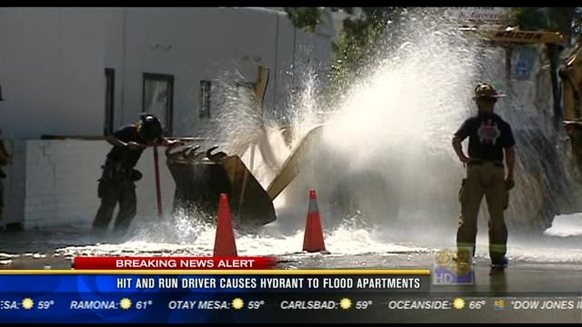 Hit and run driver causes hydrant to flood apartments in Mission Beach ...